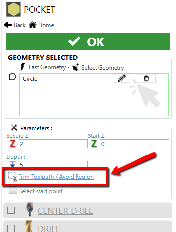 Trim Toolpath
